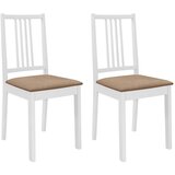 Maison Chic Jedilni stoli - Vzorci stoli z blazinami 2 kosa trden les beli A1506, (22031224) | Shoptok.si