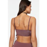 Trendyol Brown Pleated Bikini Top | shoptok.hr