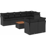  9-dijelni set vrtnih sofa s jastucima crni od poliratana Crna 62 x 62 x 69 cm | Shoptok.si