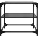  Stolići za kavu s crnim staklenim vrhom 2 kom 50x50x45 cm čelik | shoptok.hr