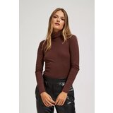Marisse Chestnut Ribbed Turtleneck Blouse | Eponuda.ba