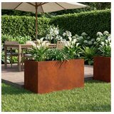 vidaXL Vrtna saksija Rđa 80 x 50 x 50 cm Otporni čelik - Otporni čelik 80 x 50 x 50 cm 1 | shoptok.hr