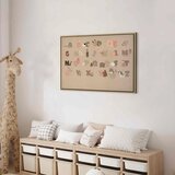  Slika - Alphabet at the Zoo - Joyful Animals and Their Names on a Beige Background 120x80 U prirodnom drvenom okviru | shoptok.hr