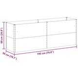  Povišena gredica - Vrtna gredica 195 x 50 x 68 cm Cinkani čelik | shoptok.hr