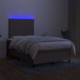  Krevet box spring s madracem LED smeđesivi 120 x 200 cm tkanina | shoptok.hr