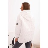 Kesi Włoski Women's quilted jacket with a hood white | shoptok.hr
