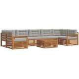  Set vanjskih sofa 8 kom. Prirodna i svijetlo siva | shoptok.hr