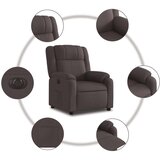 vidaXL Električni naslanjač temno rjavo blago, (20928083) | Shoptok.si