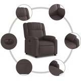 vidaXL Električni naslonjač od tkanine tamnosmeđi | shoptok.hr