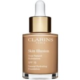 Clarins Skin Illusion Natural Hydrating Foundation posvetlitveni vlažilni tekoči puder SPF 15 odtenek 111 Auburn 30 ml Cene