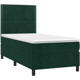 Box spring krevet s madracem tamnozeleni 90x190 cm baršunasti | shoptok.hr