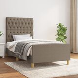 vidaXL Okvir za krevet s uzglavljem smeđesivi 90x190 cm od tkanine Cijene