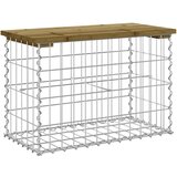  Vrtna klupa s gabionskim dizajnom 63 x 31,5 x 42 cm od borovine | shoptok.hr