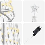 LED božićno drvce s 290 LED svjetlima Topla bijela 250 cm Metal | shoptok.hr