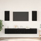 vidaXL TV Kabinet za Zid s policom s pohranom s vratima 6 pcs Crni hrast Konstruirano drvo | shoptok.hr