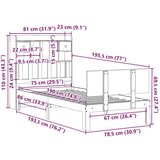 vidaXL Knjižna postelja brez vzmetnice bela 75x190 cm trdna borovina | Shoptok.si