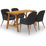  5-dijelni vrtni blagovaonski set crni | shoptok.hr