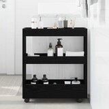  Uska kolica za pohranu Crni hrast 60 x 18 x 70 cm | shoptok.hr