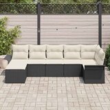  Sjedeća garnitura za vrt 7 kom. Crna poliratan 297 x 132.5 x 85 cm | shoptok.hr