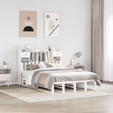 vidaXL Krevet s regalom z knjige bez madraca bijeli 140x200cm borovina Cijene