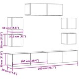  7-dijelni zidni set TV ormarić konstruirano drvo Old wood | shoptok.hr