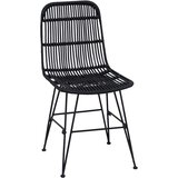  Jedilna stolica 2 pcs Črna 41 x 55 x 85 cm Rattan in jeklo, (5000296702) | Shoptok.si