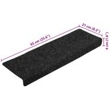  Prostirke za stepenice samoljepljive 20 kom 65x21x4 cm crne pravokutne rubove | shoptok.hr