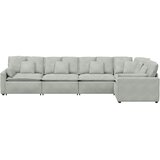  Modularna sofa s jastucima, baršunasta, svijetlosiva | shoptok.hr
