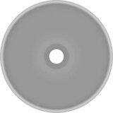 vidaXL Razkošen umivalnik okrogel mat svetlo siv 32,5x14 cm keramičen | Shoptok.si