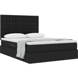  Krevet s od storage s madracem Crna 140 x 190 cm Lažna koža | shoptok.hr