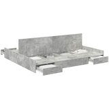 Krevet s ladicama Betonski sivi 200 x 200 cm Konstruirano drvo | shoptok.hr