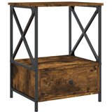 Maison Chic Nočna omarica - Nočna miza dimljen hrast 50x41x65 cm inženirski les, (21687576) Cene