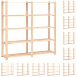 Stalci za pohranu 5 razina 10 kom 170x38x170 cm borovina 500 kg | shoptok.hr