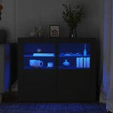  Noćni ormarići s LED svjetlima 2 kom crni od konstruiranog drva | shoptok.hr