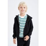 Defacto boy's Black Hooded School Cardigan cene