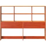 vidaXL Vzglavje s predelki voščeno rjavo 150 cm trdna borovina | Shoptok.si