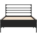  Okvir za krevet crni 90 x 190 cm od konstruirano drvo i metal | shoptok.hr