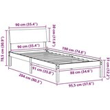 vidaXL Kovinska posteljna konstrukcija Rjava in taupe 90 x 190 cm | Shoptok.si