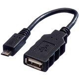 Roline USB kabel USB 2.0 USB-mikro-B vtič\, USB-A vtičnica 0.15 m črna zaščiten 11.02.8311, (20417126) | Shoptok.si