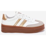 Boto EVENTO Women's Platform Sneakers Made Of Eco Leather White-Gold Elaraven | shoptok.hr
