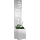 vidaXL Vrtni Sadič s Dekorativnom Pločom Srebrna 32 x 140 cm | shoptok.hr