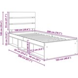  Okvir za krevet s uzglavljem Betonska siva 100 x 200 cm | shoptok.hr