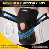 CAMBIVO nastavljiva opornica za koleno z gel blazinico in stabilizatorji, L, modra, 2 kosa | Shoptok.si