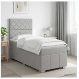 vidaXL boxspring postelja z vzmetnico, tkanina, svetlo siva, 90×190 cm Cene