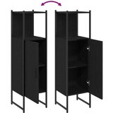 Crna ormar za kupaonicu hrast 33x33x120 5 cm konstruirano drvo | shoptok.hr