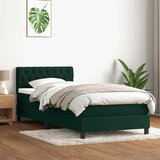 Box Spring krevet s madracem i LED tamnozeleni 80x220 cm baršun | shoptok.hr