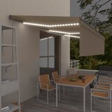 vidaXL Automatska tenda s roletom i senzorom LED 6 x 3 m krem Cijene