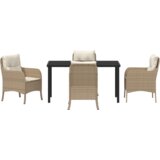 vidaXL Set od 5 komada vrtnih stolova s jastučićima bež poli ratan | shoptok.hr