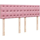 vidaXL Box spring postelja z vzmetnico temno roza 140x200 cm žamet | Shoptok.si