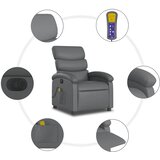  Električni masažni naslonjač od umjetne kože sivi | shoptok.hr